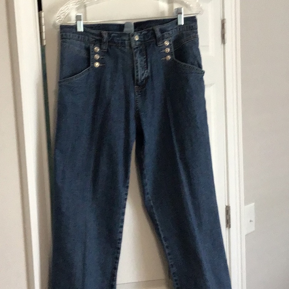 Straight Leg Denim Blue Jeans